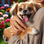Cachorro de pequeno porte sendo abraçado