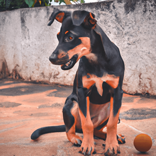 Cachorro vira-lata brincando ao ar livre