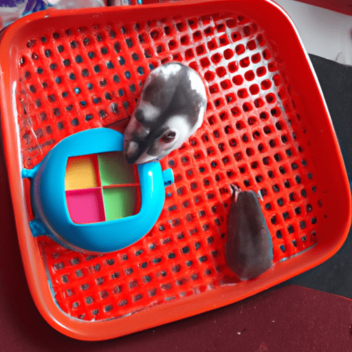 Brinquedos para hamsters em sua gaiola