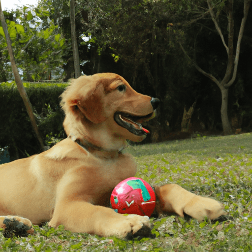 Filhote de golden retriever brincando no parque