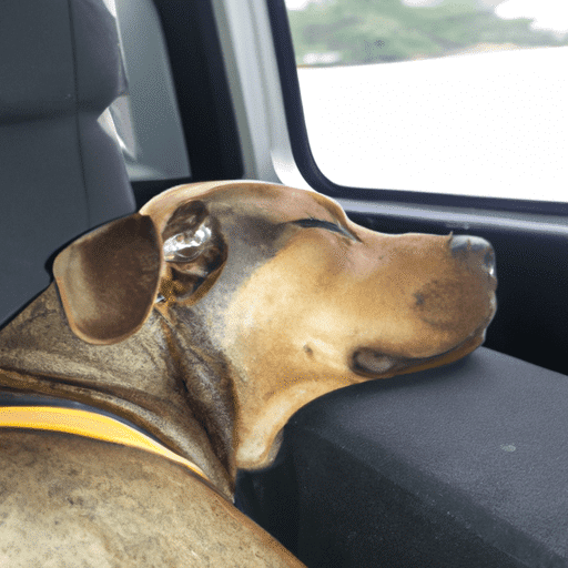 Cão confortável durante viagem